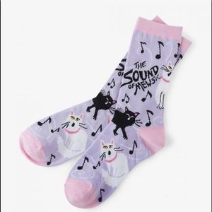 Hatleys Little Blue House Womens the Sound of Mewsic socks